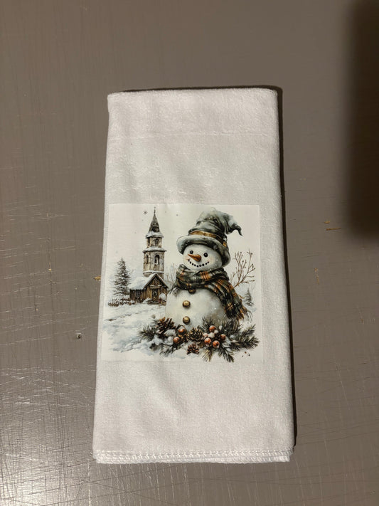 Christmas Snowman Decorative Hand Towel