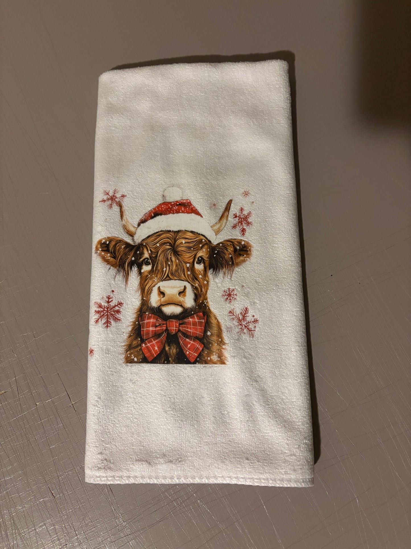 Highland Cow Decorative Hand Towel