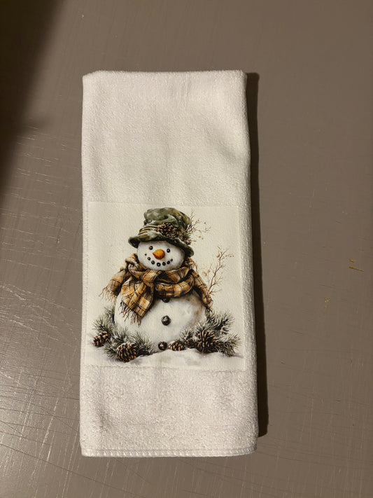 Christmas Snowman Hand Towel